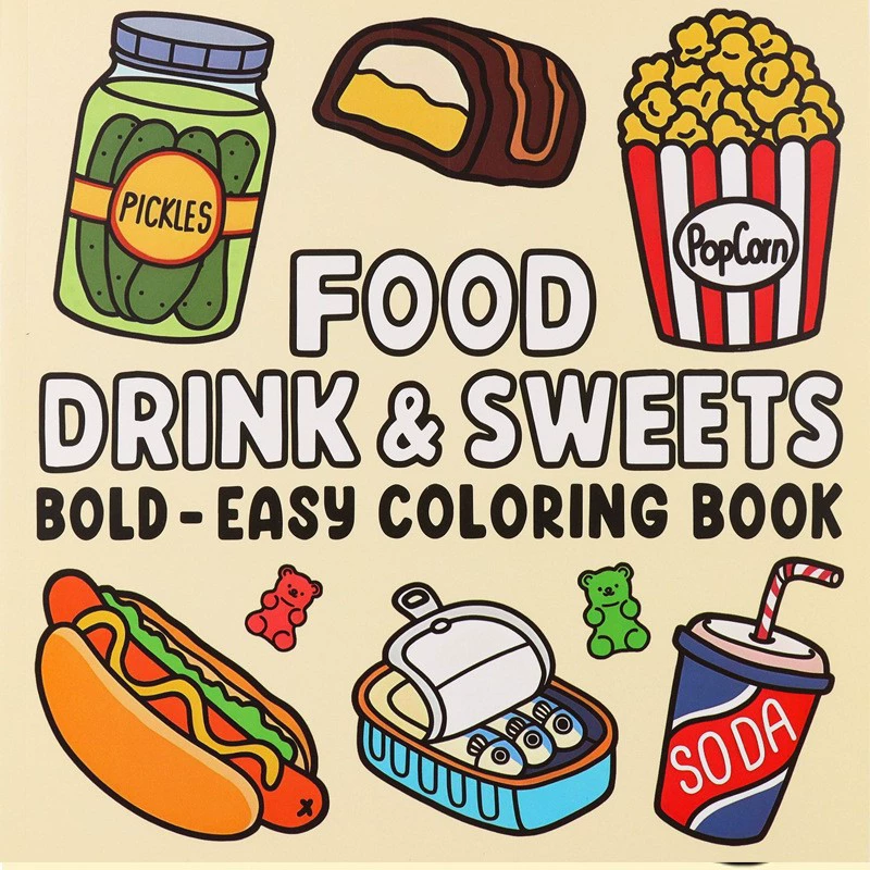 Food And Snacks Coloring Book - Книжка-раскраска для еды, напитков и десертов