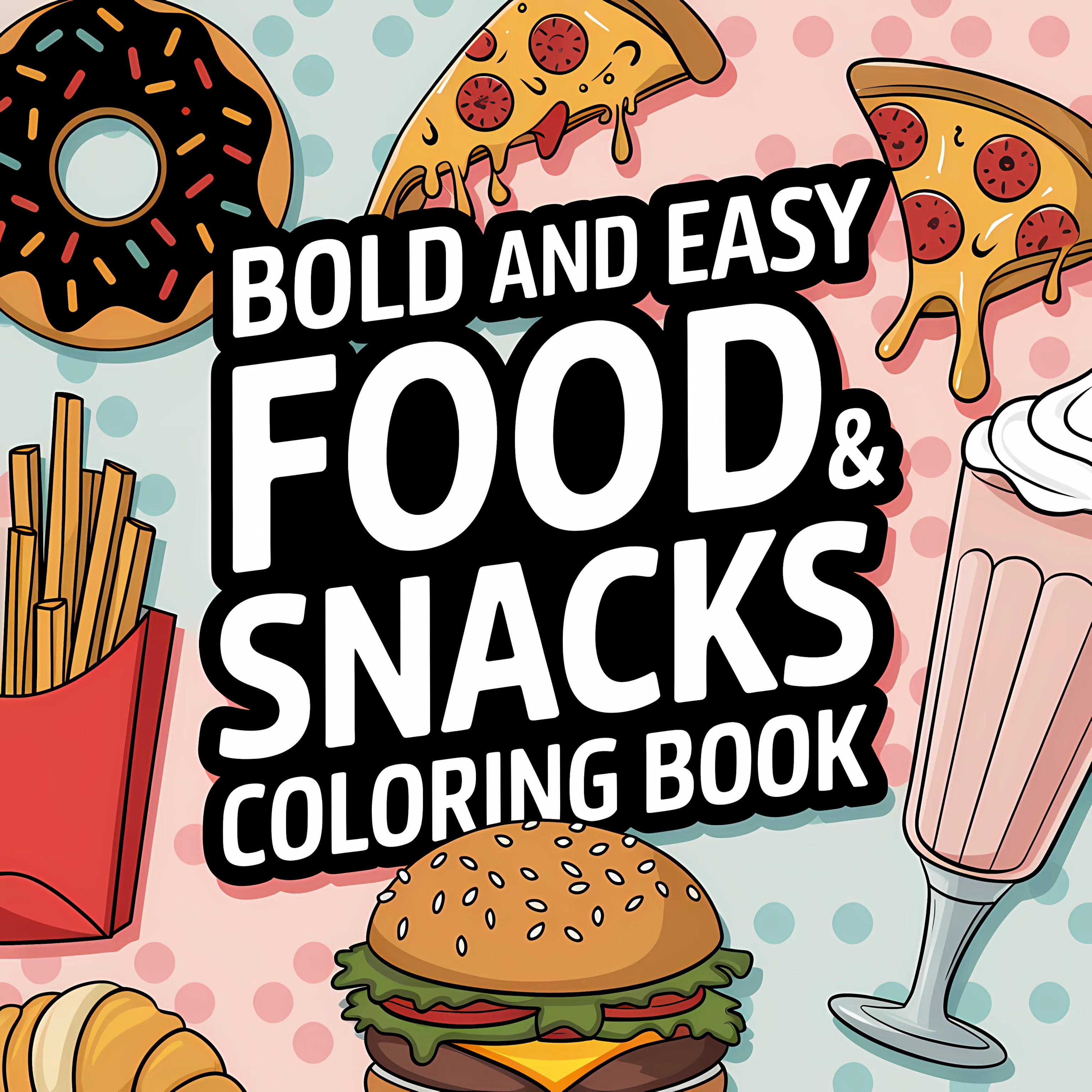 Food And Snacks Coloring Book - Книга-раскраска для взрослых с изображениями еды