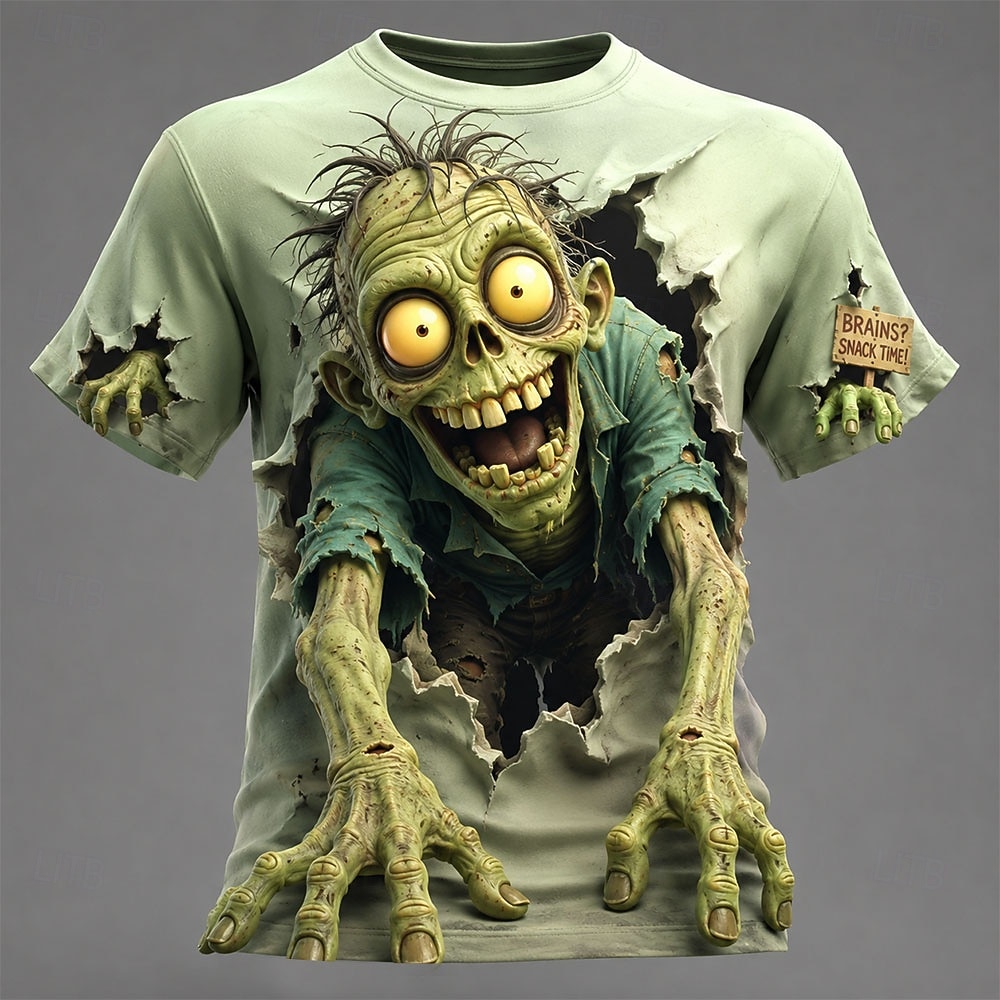 Zombie Snacks - Мужская футболка с 3D-принтом на весну-лето,