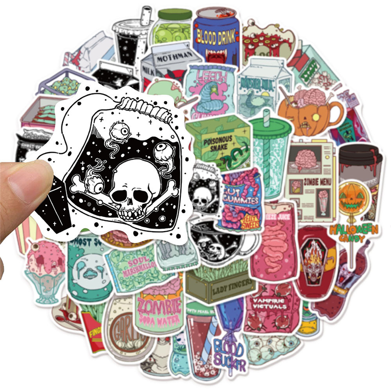 Zombie Snacks - 50 шт. водонепроницаемых виниловых наклеек с