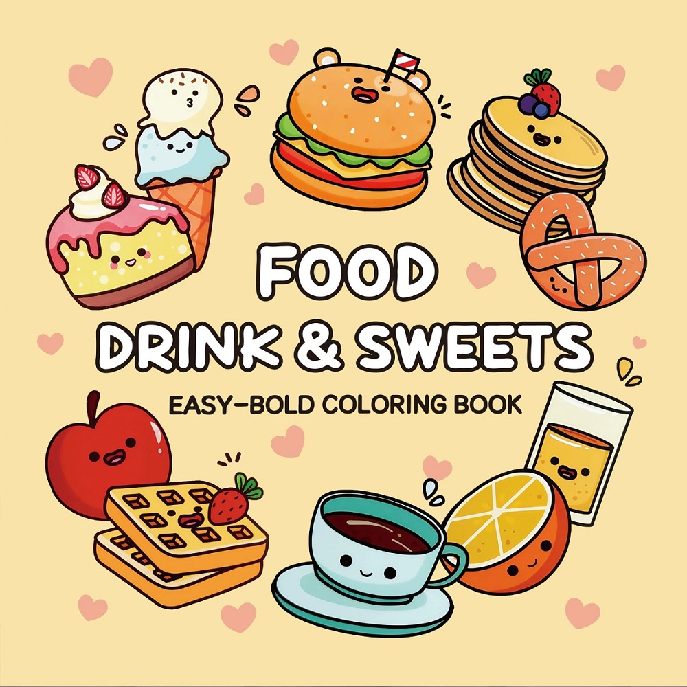 Food And Snacks Coloring Book - Еда Напитки и сладости Легко жирная