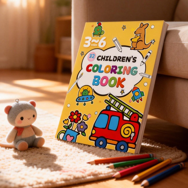 Food And Snacks Coloring Book - Детская книжка-раскраска с цветными иллюстрациями: животные,