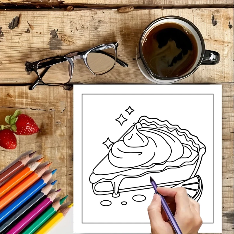 Книга-раскраска для взрослых с – обзор и цена Food And Snacks Coloring Book