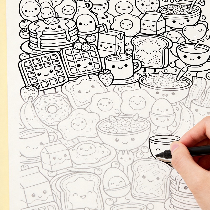 Книга-раскраска для взрослых:  – обзор и цена Food And Snacks Coloring Book