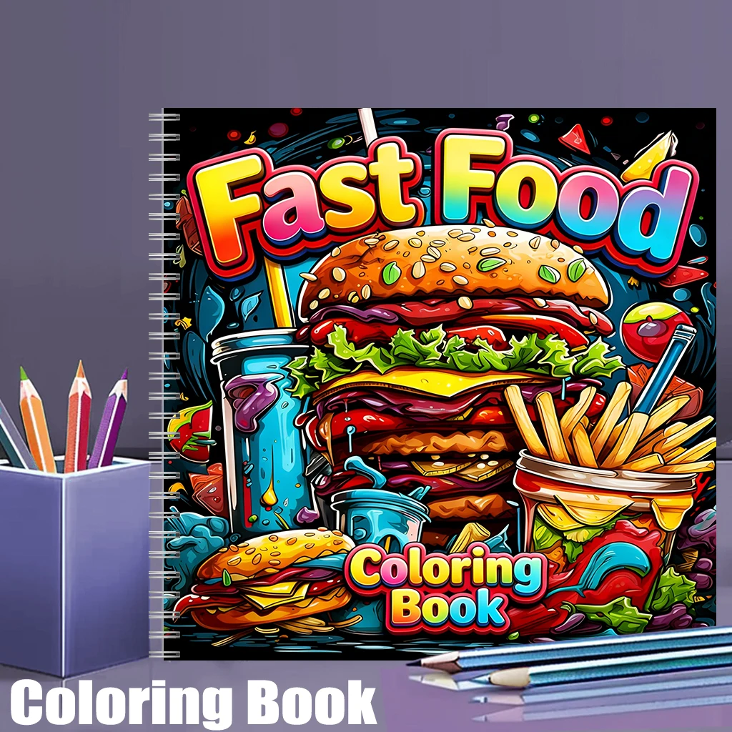 Книга-раскраска для взрослых в – обзор и цена Food And Snacks Coloring Book